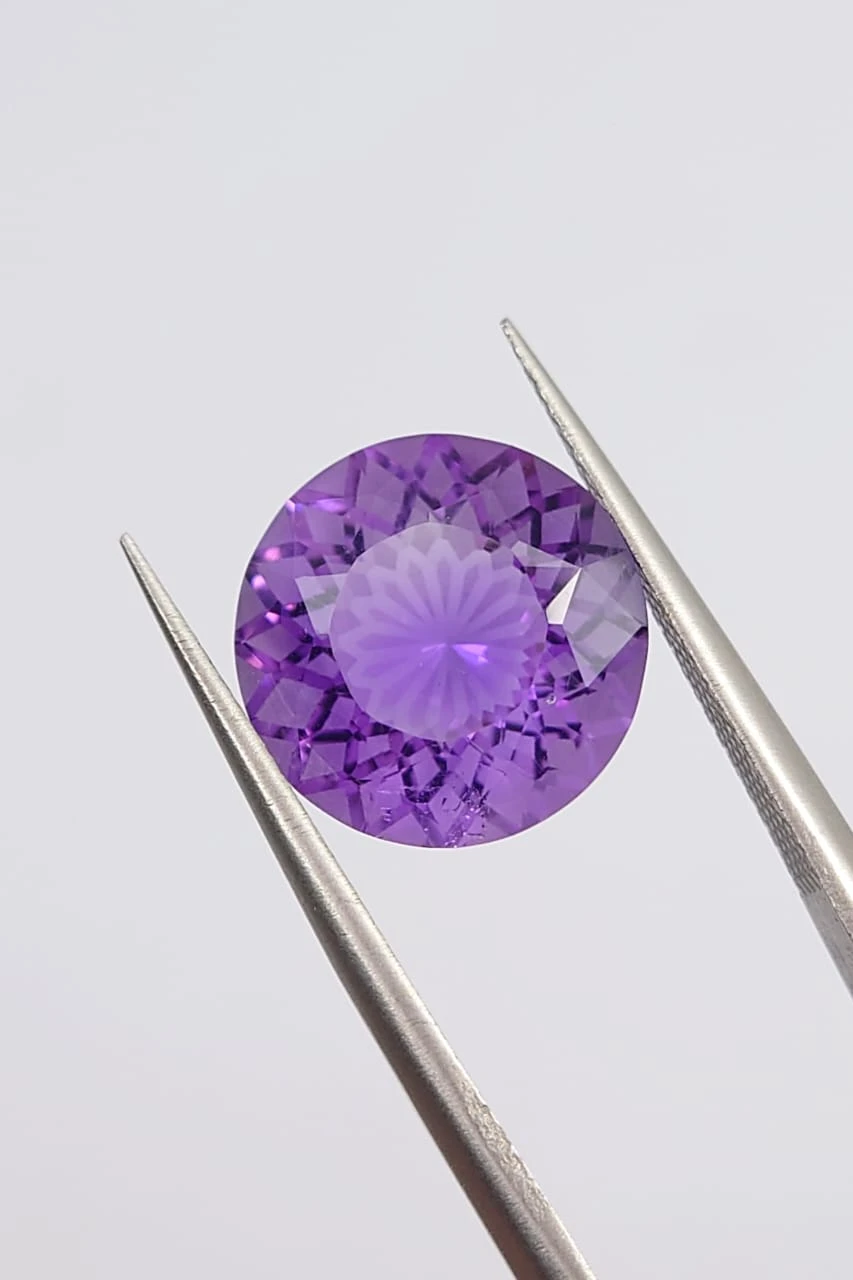 4.42ct Natural Amethyst Round cut Loose Gemstone from Nigeria — view 3